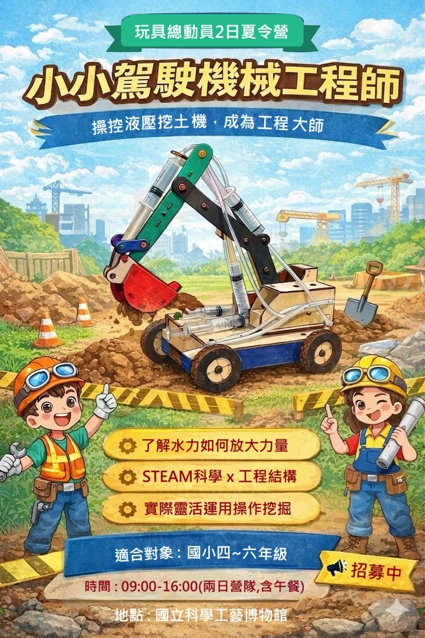 小小機械工程師
2026/7/16-17  
早上9點到下午四點，含午餐
地點:南館S203研習教室

